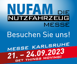 Banner der NUFAM - Nutzfahrzeugmesse 2023